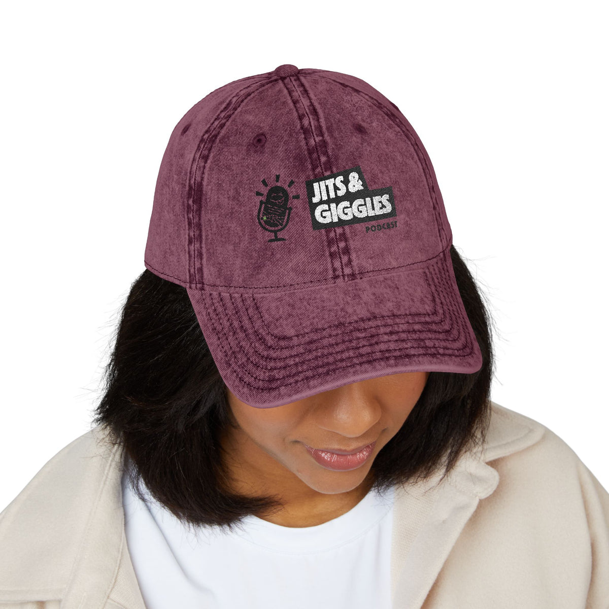 Vintage Embroidered Cap - Jits & Giggles Podcast Hat