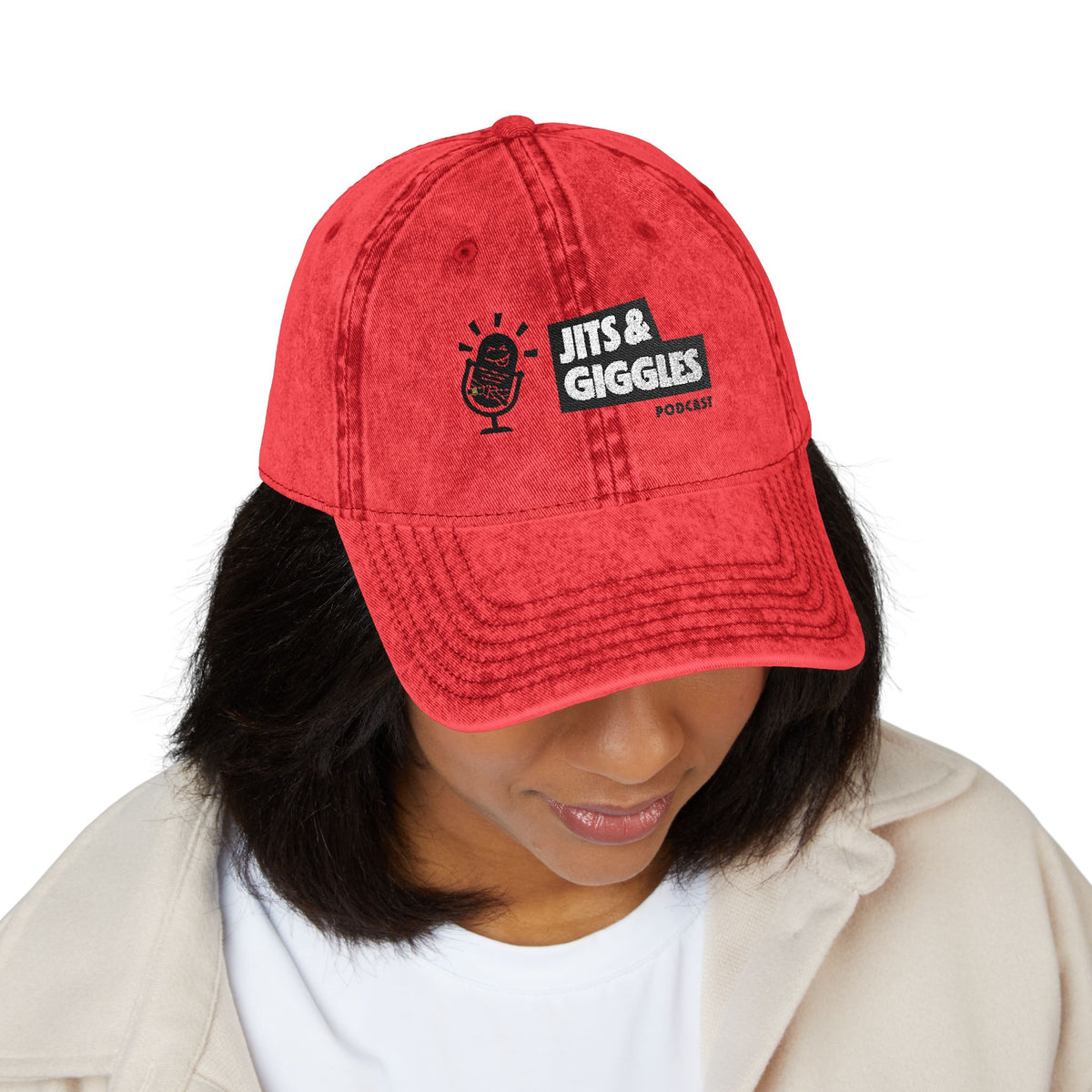 Vintage Embroidered Cap - Jits & Giggles Podcast Hat