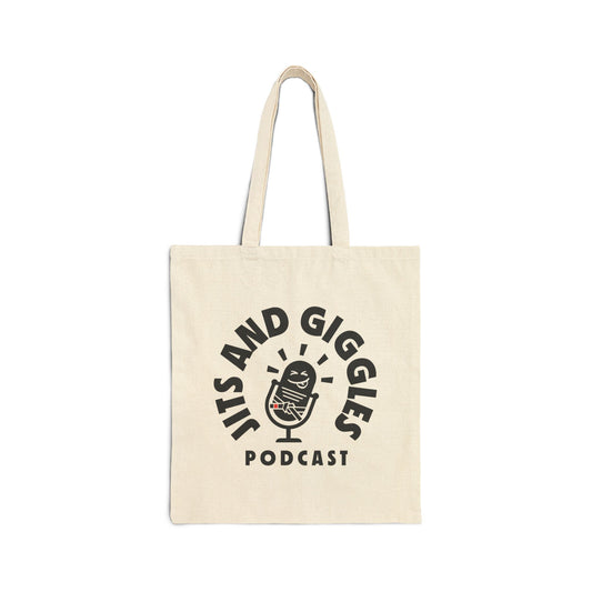 Jits and Giggles Podcast Canvas Tote Bag – Fun, Stylish, and Eco-Friendly