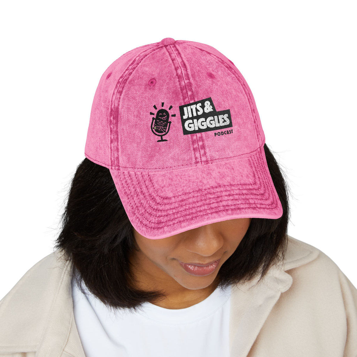 Vintage Embroidered Cap - Jits & Giggles Podcast Hat