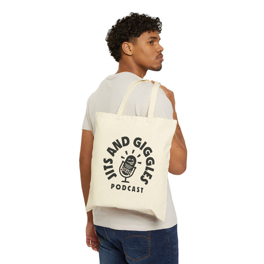 Jits and Giggles Podcast Canvas Tote Bag – Fun, Stylish, and Eco-Friendly